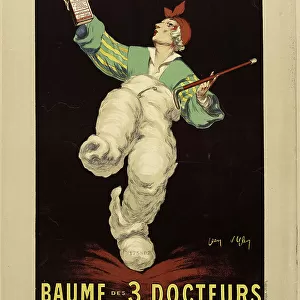 Baume des 3 docteurs, seul remède vraiment efficace contre rhumatismes, goutte, douleurs, 1920s. Creator: D'Ylen, Jean (1886-1938)