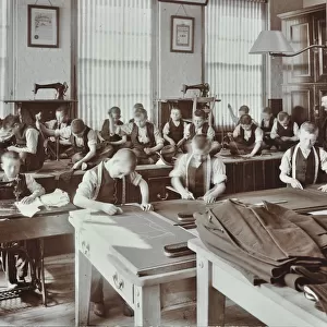 Boys tailoring class at Highbury Truant School, London, 1908