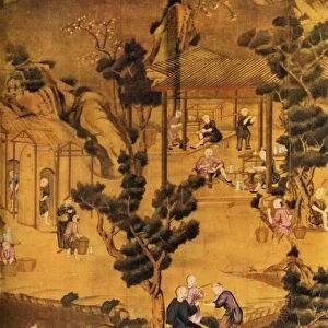 Chinese Wallpaper in Coutts Bank, 18th century, (1934). Creator: Unknown