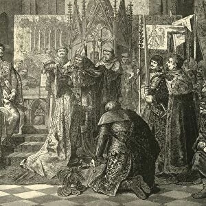 Coronation at Cracow of Louis I of Hungary as King of Poland, (1370), 1890. Creator: Unknown