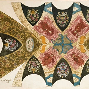 Design for a ceiling mural for the State Bank in Nizhny Novgorod, 1913