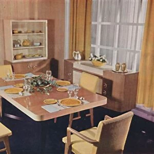 Dining-room group in birds eye maple, 1942