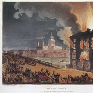 Fire in London, 1791. Artist: Thomas Rowlandson