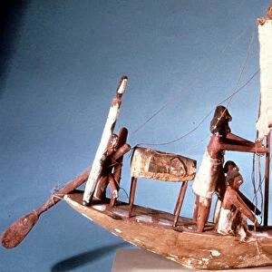 Funerary boat of painted wood, 9th Dynasty, Ancient Egypt, 2232-2140 BC