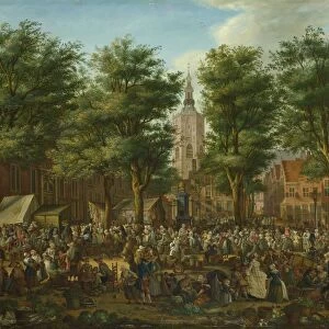 The Grote Markt at The Hague, 1760. Artist: La Fargue, Paulus Constantijn (1729-1782)