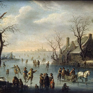 Ice Skaters, 17th century. Artist: Klaes Molenaer
