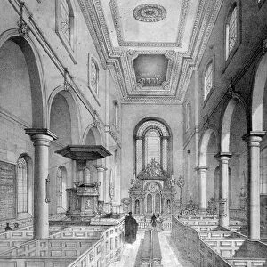 Interior of St Bartholomew-by-the-Exchange, City of London, c1835. Artist