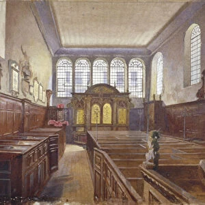 Interior view of the Church of St Matthew, Friday Street, City of London, 1881. Artist
