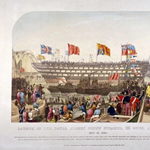 Launch of HMS Royal Albert, Woolwich Royal Dockyard, Kent, 1854