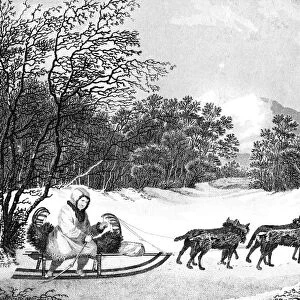 The Manner of Travelling in Winter in Kamtschatka, 19th century. Artist: Sparrow