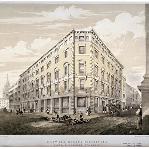 Messrs J&R Morleys warehouses, corner of Wood Street and Gresham Street, London, c1840