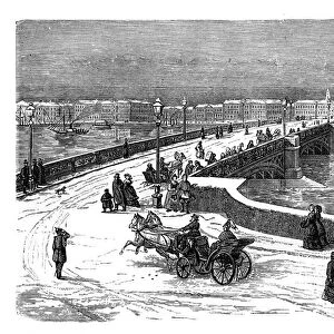 The Nicolai Bridge across the River Neva, St Petersburg, Russia, c1888