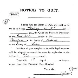 Notice to Quit, 1900 (1901)