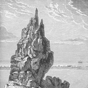 Peak and Barrier-Reef of Borabora, c1885, (1890). Artist: Robert Taylor Pritchett