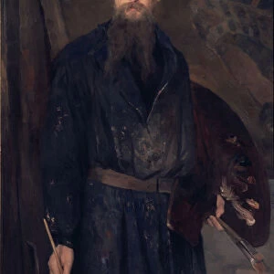 Portrait of the artist Viktor Vasnetsov (1848-1926), 1891. Artist: Kuznetsov, Nikolai Dmitrievich (1850-1929)