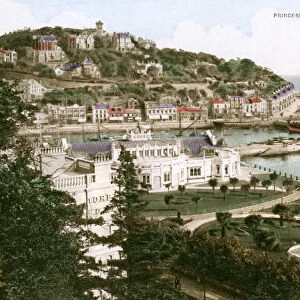 Princess Gardens and Vane Hill, Torquay, Devon, early 20th century. Artist: Ern Bishop