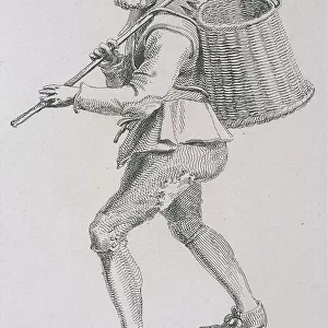 Prison Basket Man, c1680, Cries of London, (c1819?). Artist: John Thomas Smith