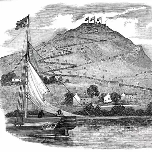 Procession up Hoad-Hill, the Site of the Memorial, 1850. Creator: Unknown