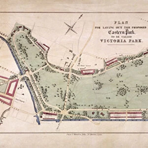 Proposed plan for Victoria Park, Hackney, London, c1845