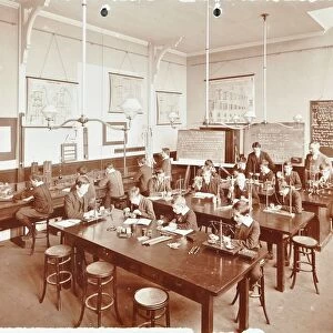 Science class for boys, Beaufort House School, Fulham, London, 1908