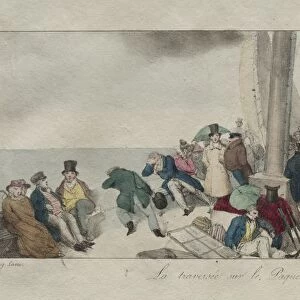 Souvenirs of London: Crossing on the Packet Boat, 1826. Creator: Eugene Louis Lami (French