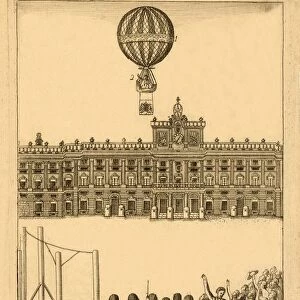 Vista del globo areostatico qe. se hecho ante ?, pub. 1793. Creator: Italian School (18th Century)