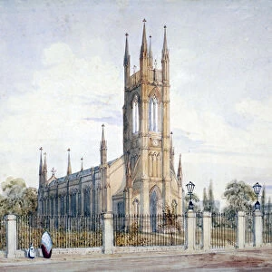 West view of St Lukes Church, Chelsea, London, 1847