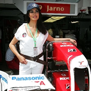 Formula One World Championship: Maria Grazia Cucinotta Actress supports the Fill The Cup charity with the Toyota team