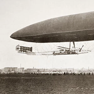 The Arrival Of The Clement-Bayard Ii Dirigible Military Airship At Wormwood Scrubs, England After A Flight From Breuil, France On October 16Th 1910. From The Year 1910 Illustrated