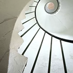 Dunmore East, County Waterford, Ireland; Spiral Staircase In Lighthouse