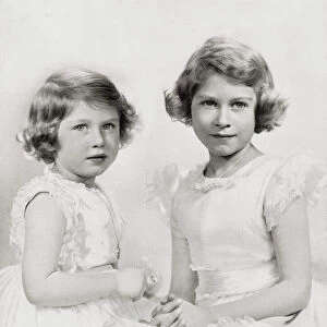 Queen Elizabeth Ii, Right, As A Princess Circa. 1937 And Princess Margaret, Left. From The Coronation Of Their Majesties King George Vi And Queen Elizabeth, Official Souvenir Programme Published 1937