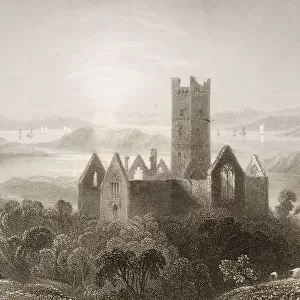 Roserk Abbey, County Mayo, Ireland. Drawn By W. H. Bartlett, Engraved By J. C. Armytage. From "The Scenery And Antiquities Of Ireland"By N. P. Willis And J. Stirling Coyne. Illustrated From Drawings By W. H. Bartlett. Published London C. 1841