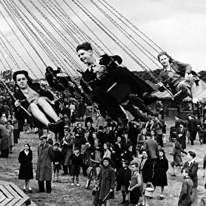 The aerial chair ride at the Hoppings fair, held on the Town Moor in Newcastle upon Tyne