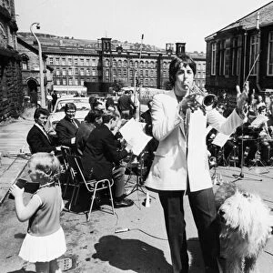The Beatles Paul McCartney at the mill town of Saltaire to record some music he had