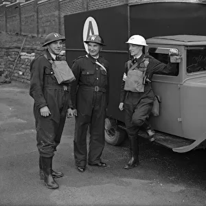 Birmingham women A. R. P. ambulance drivers and attendants in their new uniforms at
