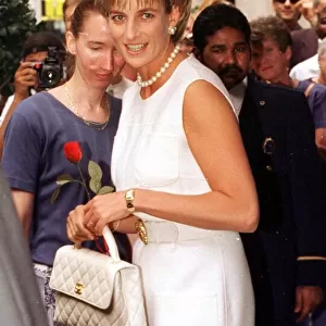 Diana, Princess of Wales leaving the Carlyle Hotel in New York City, USA