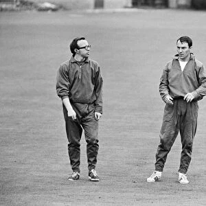 England footballers Nobby Stiles and Jimmy Greaves relax with a game of cricket the day