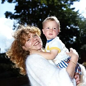 Gilly Coman actress with son Sam - November 1988
