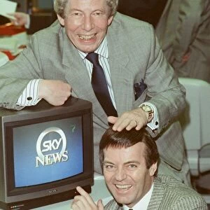 The launch of Sky TV. Tony Blackburn and Derek Jameson. 5th February 1989