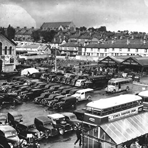 Market day at Newton Abbot Cattle Market. Circa 1950