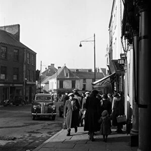 Scenes in Carmarthen, Carmarthenshire, Wales. Circa 1952