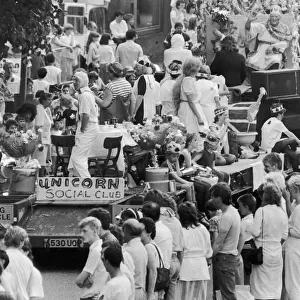 The Unicorn Social Club float seen here in Coventry Carnivals 1986 procession