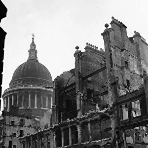War-Air Raids on London result in a blitzed out Cannon Street