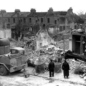 WW2 Air Raid Damage Brockley London February 1945 Rocket raid at Brockley - people
