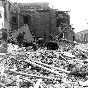 WW2 Air Raid Damage Brockley London Rocket raid at Brockley rescue workers
