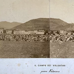 Panorama of a military encampment near Fabriano, in the marchigiano Apennines