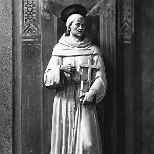 St. Francis, statue by the della Robbia School, in the Basilica of Santa Croce, Florence