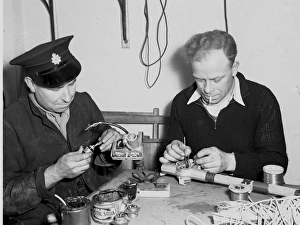 Firefighters doing productive work in lull period, WW2