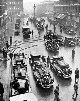LCC-LFB Daylight Rubber Co fire, Farringdon Road