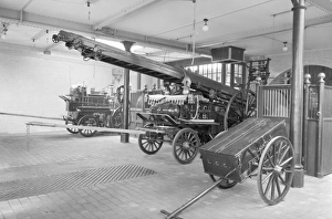 LCC-LFB fire station appliance room with engines